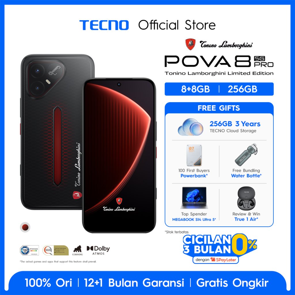 Jual TECNO POVA 8 PRO 5G 8+8GB*/256GB TONINO LAMBORGHINI LIMITED EDITION | Shopee Indonesia