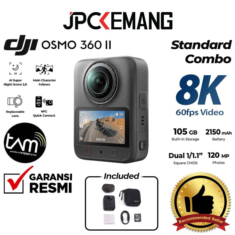 Jual DJI OSMO 360 II / DJI OSMO 360 Standard / Adventure / Limitless Riding Combo Action Camera DJI Osmo 360 2 Action Cam Garansi Resmi | Shopee Indonesia