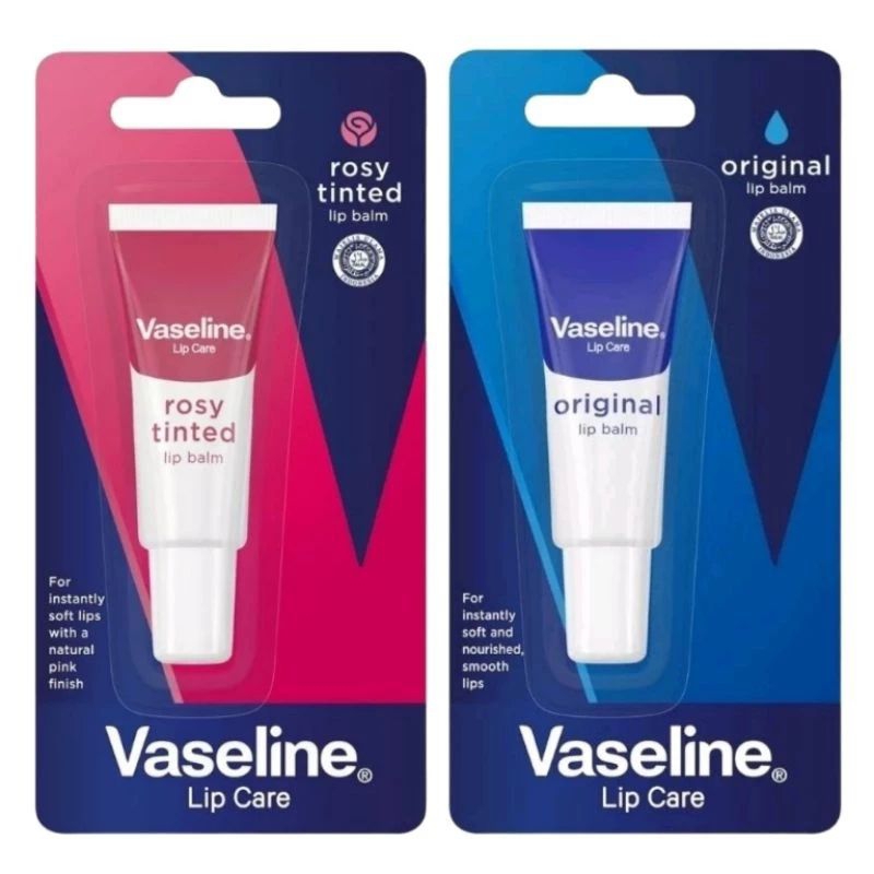 Vaseline Lip Care Balm Tube Original/ Rosy Tinted Pelembab Bibir 10g