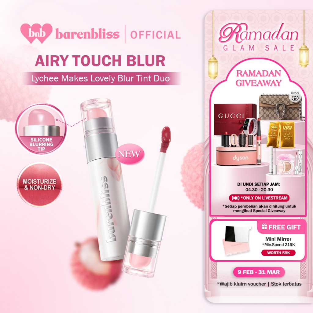 [Best Deal] Bnb Barenbliss Lychee Makes Lovely Blur Tint Duo Watery Blur Stain Dan Watery Blur Matte