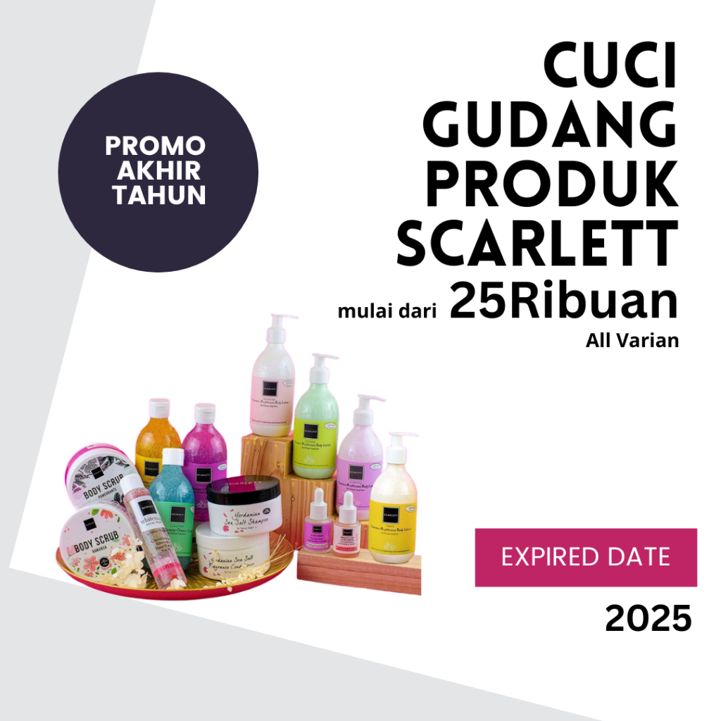 CUCI GUDANG SCARLETT WHITENING BODY LOTION BRIGHTENING SHOWER SCRUB SHOWER SCRUB JOLLY ROMANSA HAPPY POMEGRANTE FRESHY FANTASIA CHARMING COFFEE CUCUMBER BRIGHTLY EVER AFTER MINI TO GLOW ACNE TO GLOW SERUM SCARLETT PEELING SO GOOD BARRIER MOISTURIZER SCA