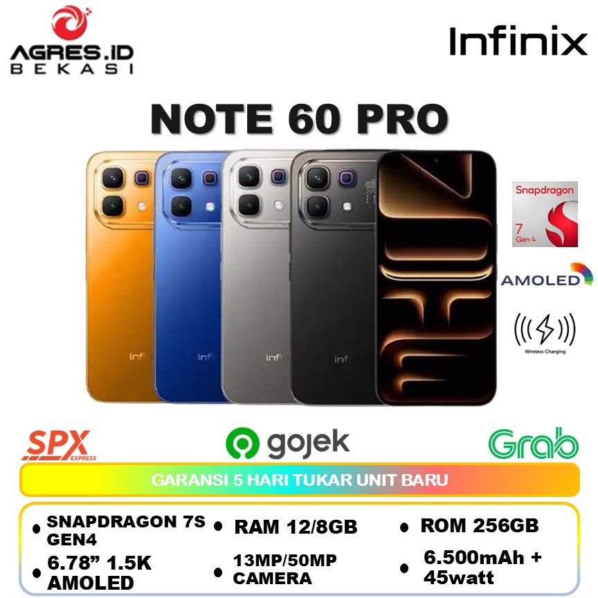 INFINIX NOTE 60 PRO (12/256GB) SNAPDRAGON 7S GEN 4 / 50MP / 6500 BATTERY + 90WATT