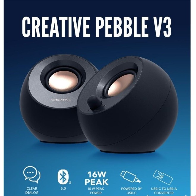 Terlaris Creative Pebble V3 Bluetooth 5.0 Desktop Speaker
