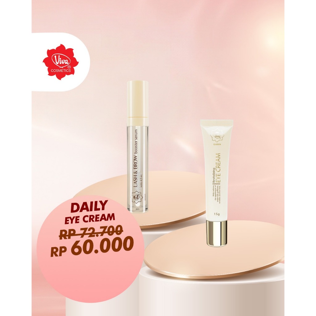 Paket 1 Viva Queen Revitalizing Eye Cream, 1 Viva Queen Lash & Brow Booster Serum Viva Cosmetics