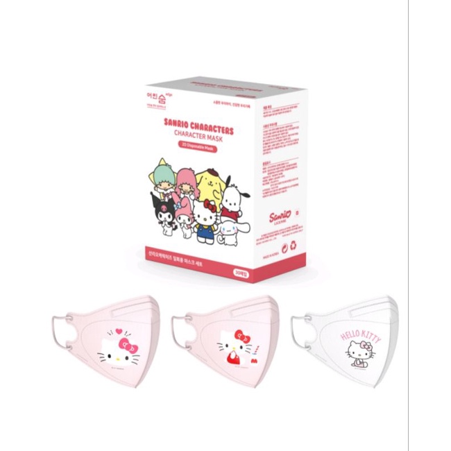 [5Pcs]Masker Korea KF94 Character Mask Hello Kitty, My Melody Masker Medis