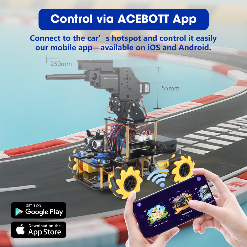 ACEBOTT ESP32 Programmable Robot Car Kit for Arduino Smart Robot Car Set for Learning Education Kits