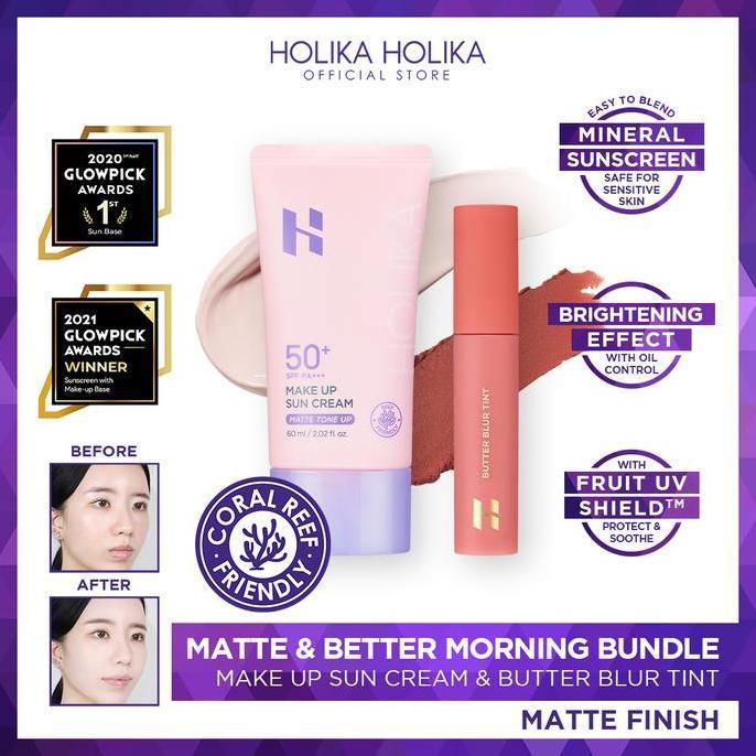Inventar - Holika Holika Bundle | Make Up Sun Cream & Butter Blur Tint | Sunscreen With Tone Up Effect & Matte Lip Tint With Blurring Effect