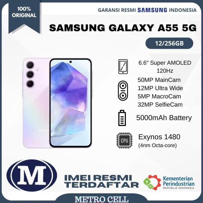 Samsung Galaxy A55 5G 12/256 GB - Garansi Resmi Sein 1 Tahun