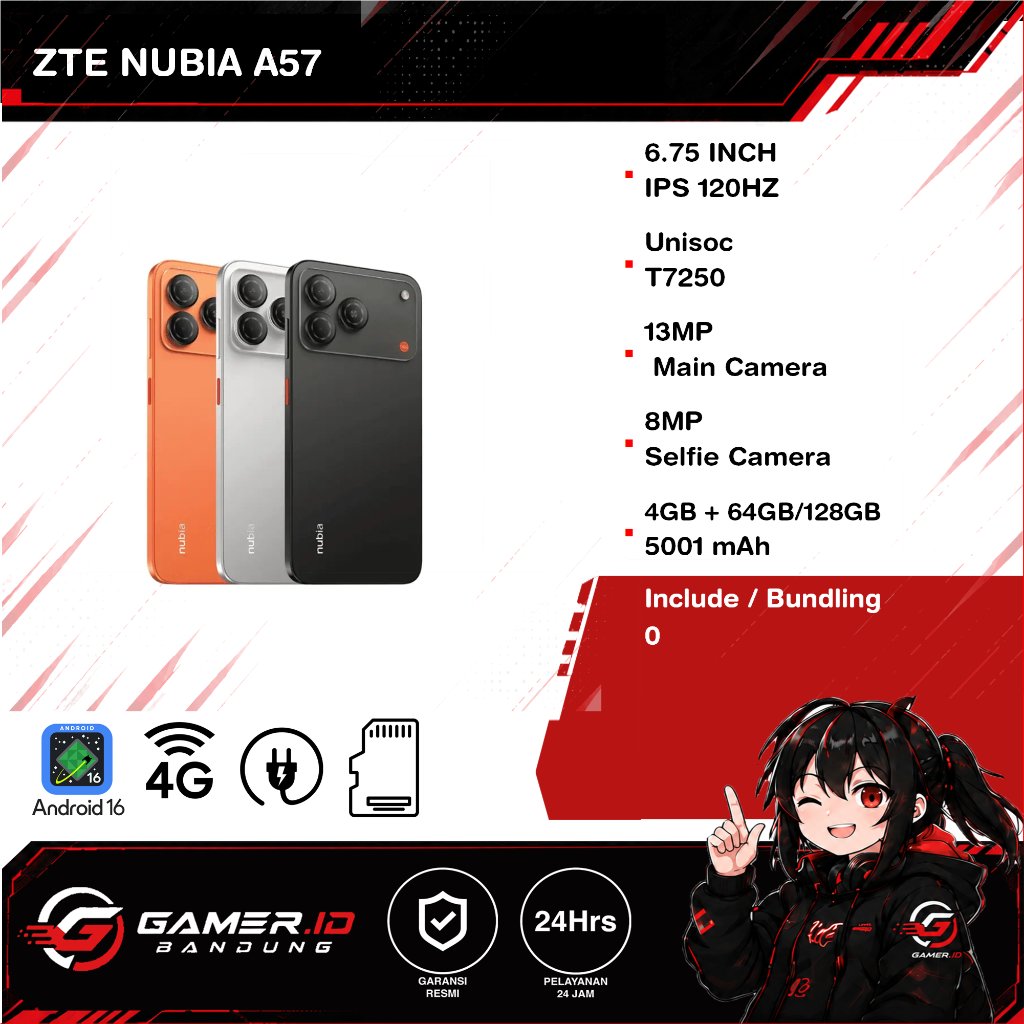 Jual ZTE NUBIA A57 4GB 64GB/128GB 6.75 INCH IPS 120HZ GARANSI RESMI INDONESIA | Shopee Indonesia