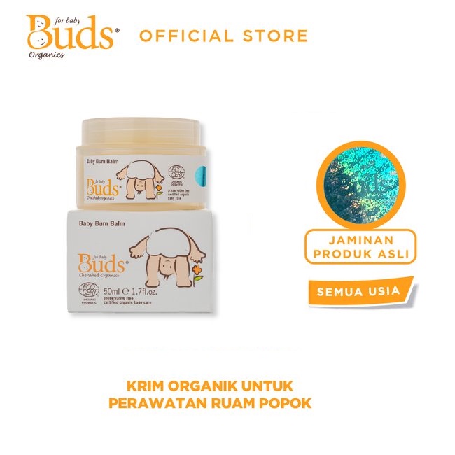 Buds Organics Baby Bum Balm - Lotion/Krim Perawatan Ruam Popok Pantat Bayi & Anak