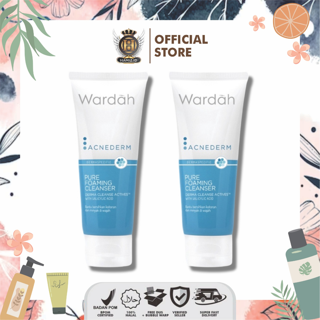 Wardah Acnederm Pure Foaming Cleanser - Twin Pack 60 ml