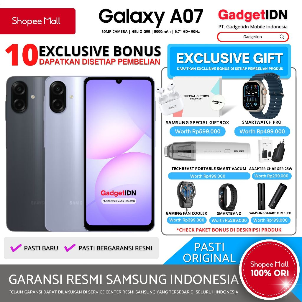 Jual Samsung Galaxy A07 5G 8/256GB Garansi Resmi Samsung | Shopee Indonesia