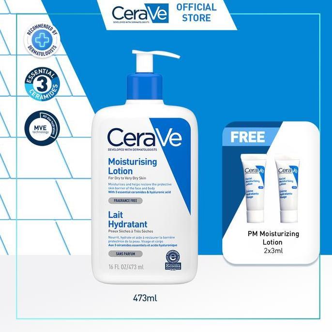 CeraVe Daily Moisturizing Lotion 473ml FREE PM Moisturizing Lotion