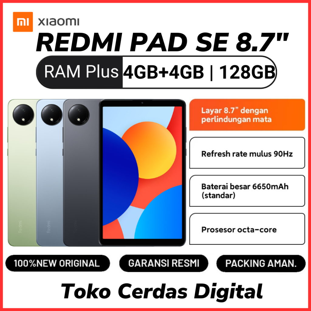 Jual Xiaomi Redmi Pad SE 8.7 4GB/128GB Garansi Resmi 15 Bulan | Tablet PadSe 8.7" Inch | 8,7" Inci | Shopee Indonesia