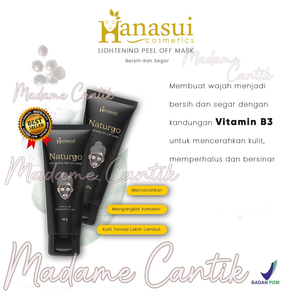 HANASUI NATURGO TUBE BLACK MASK / NATURGO LIGHTENING PEEL OFF [ TUBE ]