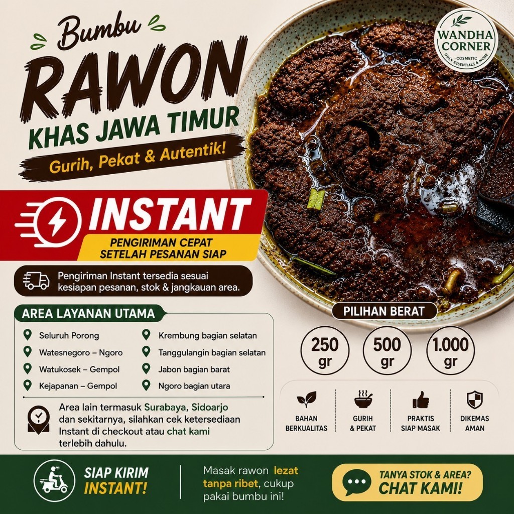 Jual Bumbu Rawon Khas Jawa Timur | 250gr–1Kg | Instant & Fresh Harian | Shopee Indonesia