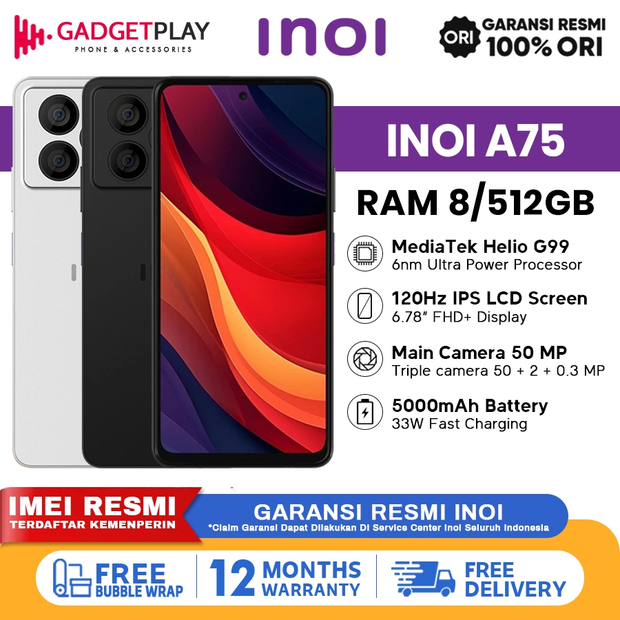Jual INOI A75 [6GB+256GB] [8GB+512GB] - Garansi INOI Indonesia | Shopee Indonesia