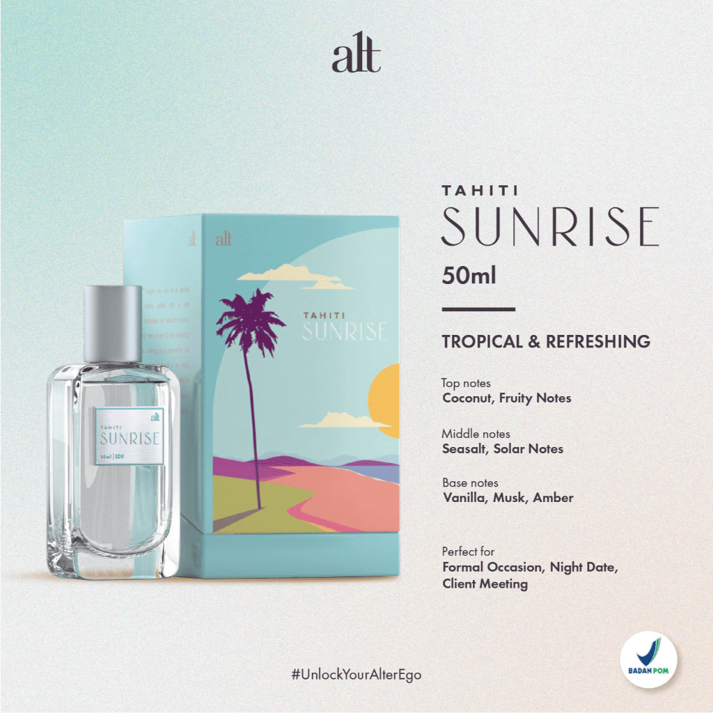 Retina|| ALT Perfumery | Tahiti Sunrise | 50ml | Eau De Parfum | Perfume | Fresh Sweet | Unisex | Daily Use | Outdoor | Tahan Lama
