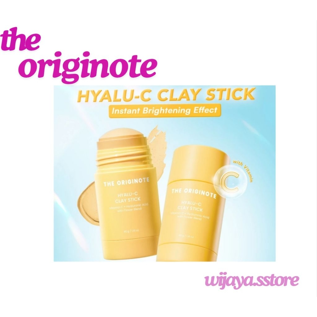 The Originote Hyalu-C Clay Stick - Masker Wajah Membantu Mencerahkan Kulit dan Mencegah Penuaan Dini with Vitamin C