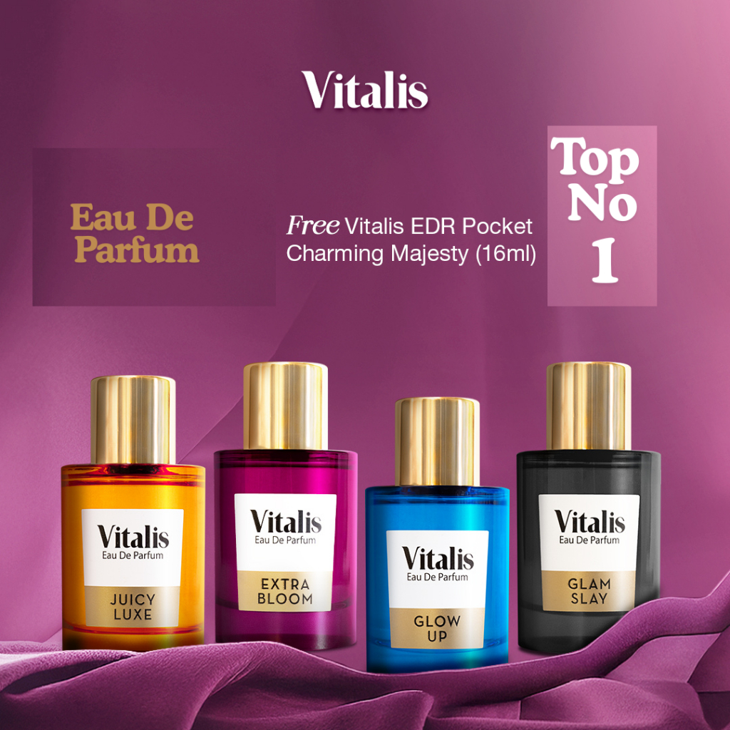 Vitalis EDP Eau De Perfume 50ml / Parfum | Glam Slay | Extra Bloom | Glow Up | Juicy Luxe-Classita.id