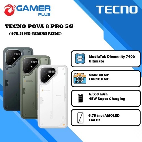 Jual Tecno Pova 8 Pro 5G 8GB/256GB - Garansi Resmi Tecno Indonesia | Shopee Indonesia