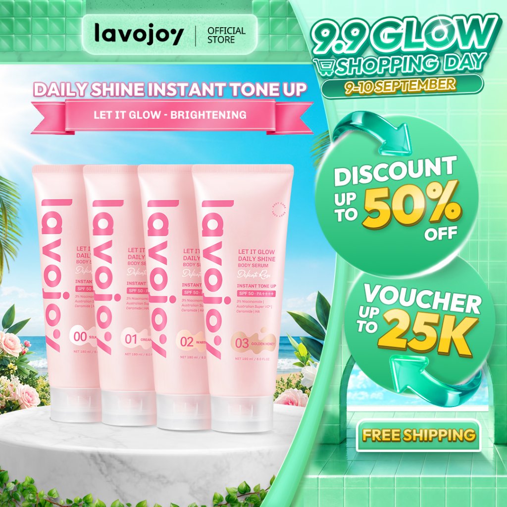 [CREATOR'S PICKS] Lavojoy Let It Glow Daily Shine Body Serum Instant Tone Up Delicate Rose with SPF 50PA++++ | Body Serum untuk Perlindungan Sinar UV | Mencerahkan Seketika & Melembapkan Kulit dengan 3% Niacinamide + Australian Super VC + Ceramide