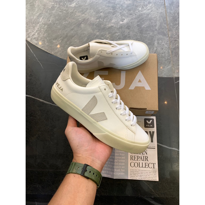 VEJA CAMPO LEATHER WHITE NATURAL 100% ORIGINAL