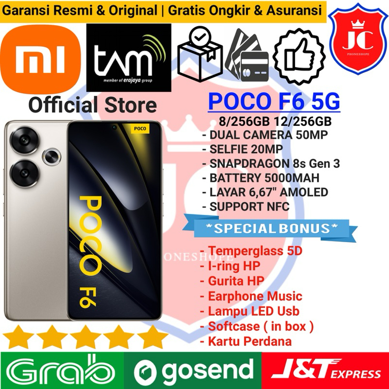 XIAOMI POCO F6 5G RAM 12/512GB 8/256GB GARANSI RESMI TAM XIAOMI INDONESIA