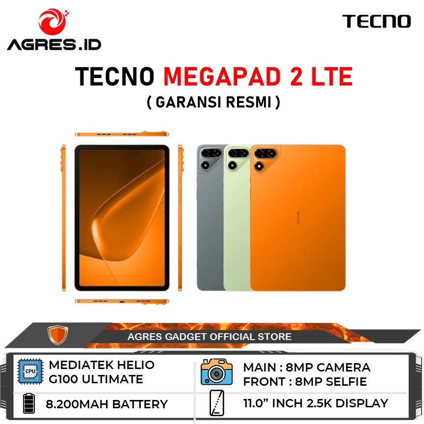 Jual Tecno Megapad 2 LTE 8GB/256GB Garansi Resmi Tecno Indonesia | Shopee Indonesia