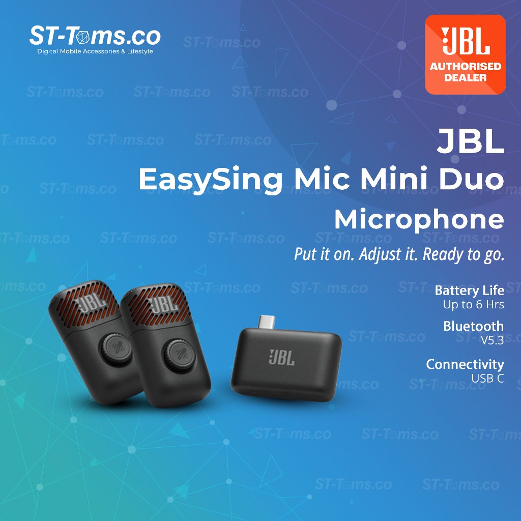 Jual JBL EasySing Mic Mini Duo / Easy Sing Duo Mic Wireless For JBL Speaker Portable & Partybox | Shopee Indonesia