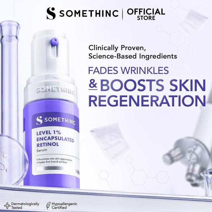 [NEW] SOMETHINC Level 1% Encapsulated Retinol Serum - Menyamarkan Tekstur Kulit & Garis Halus, Serum Anti Aging, Mencegah Kerutan dan Pori Pori besar. Dark Spot, Renewal, Brighten, Smoothing Essence, & Prevent Premature, Retinol Pemula