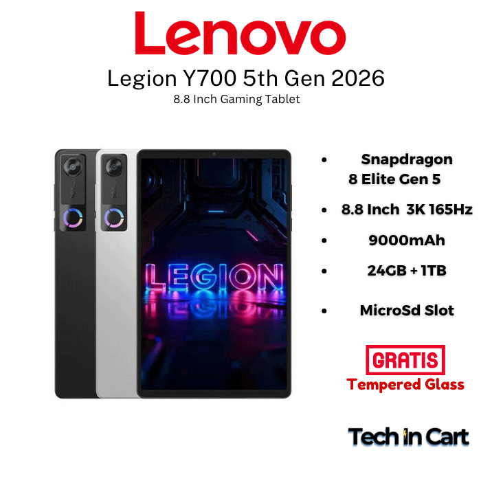 Jual Lenovo Legion Y700 5th Gen 2026 24GB / 1TB Snapdragon Elite Gen 5 Gaming Tablet | Shopee Indonesia