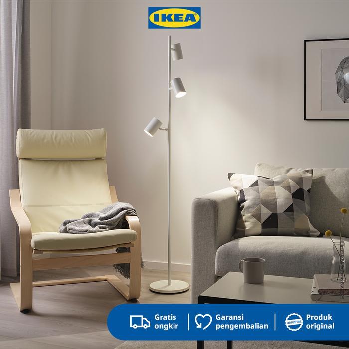 IKEA NYMANE Lampu Lantai Dengan 3 Tangkai Lampu Putih Minimalis Plastik
