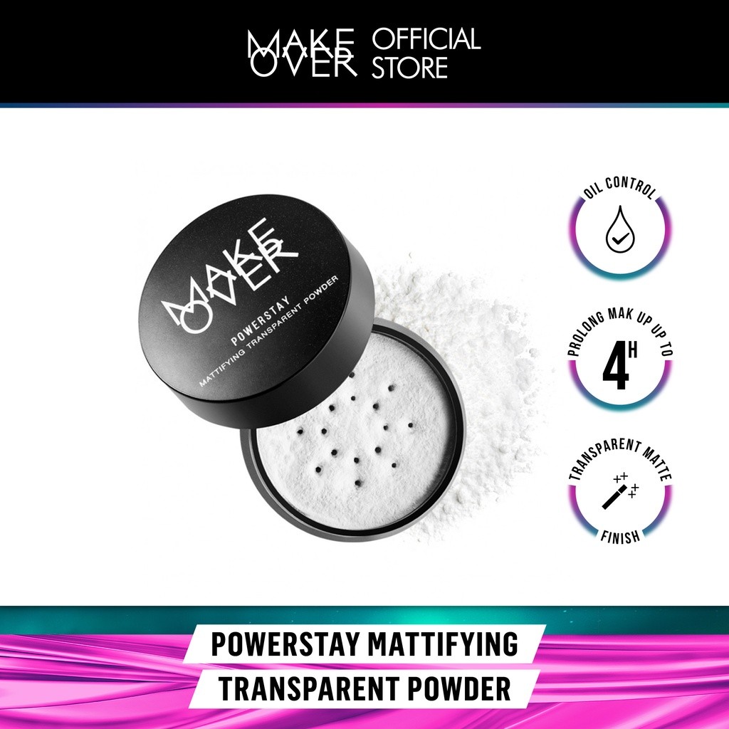 Retina||| MAKE OVER Powerstay Mattifying Transparent Powder 11 g - Bedak Tabur