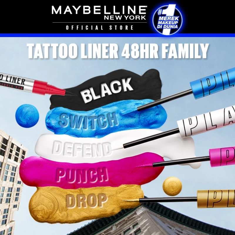 Jual MAYBELLINE Tattoo Liner Play 48H Liquid Color Eyeliner ORIGINAL Waterproof Makeup Tahan Lama Eyeliner Putih High Impact | Shopee Indonesia