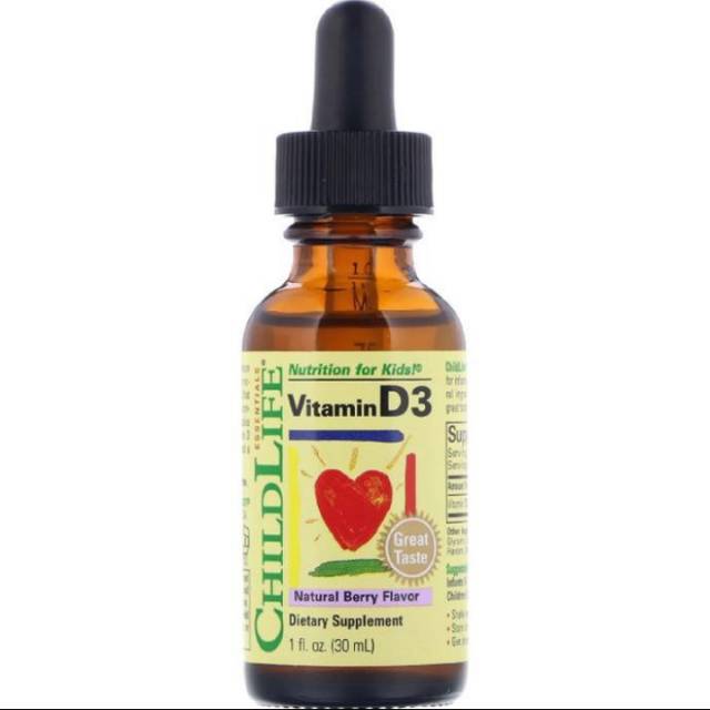 ChildLife Vitamin D3 Drops 500 IU Multivitamin Anak Berry Flavour