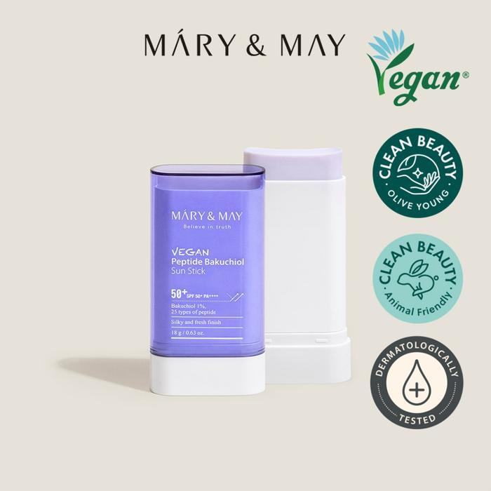 MARY & MAY VEGAN PEPTIDE BAKUCHIOL SUN STICK SPF50+ PA++++ 18G