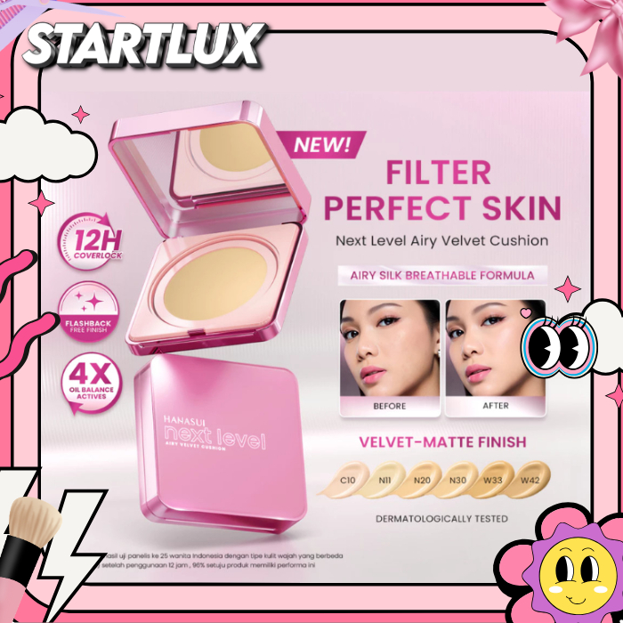 [NEW] Hanasui Next Level Airy Velvet Cushion II Cushion Super Ringan, No Oksidasi, Pori Halus, Spf 50+