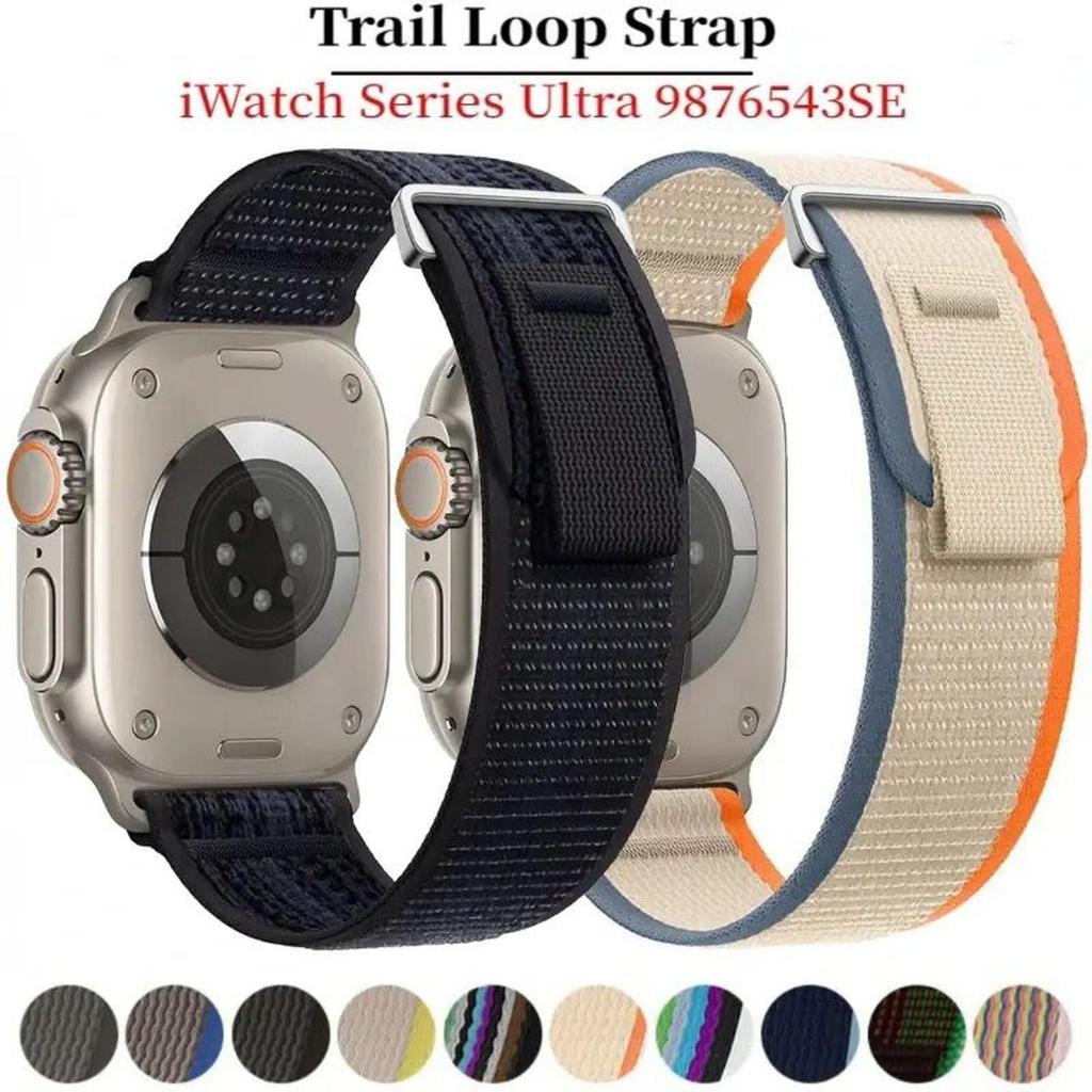 Jual Apple Watch 11 10 9 8 7 6 5 4 3 2 1 ULTRA 2 SE Trail Nylon tali Strap 49 45 44 42 41 40 38 MM | Shopee Indonesia