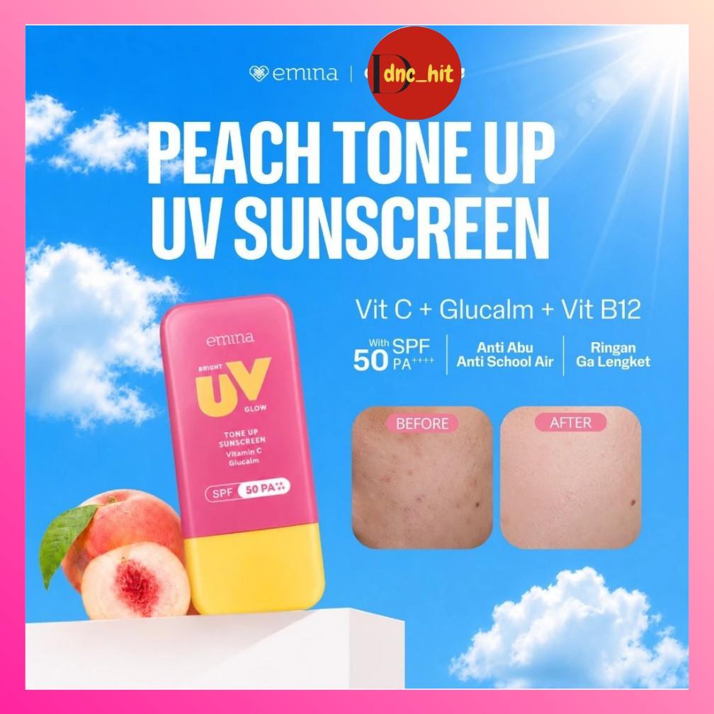 Emina Bright Glow UV Tone Up Sunscreen SPF 50 PA++++ 30ml - Tinted Sunscreen, Ringan, Tidak Lengket, Mudah Diratakan