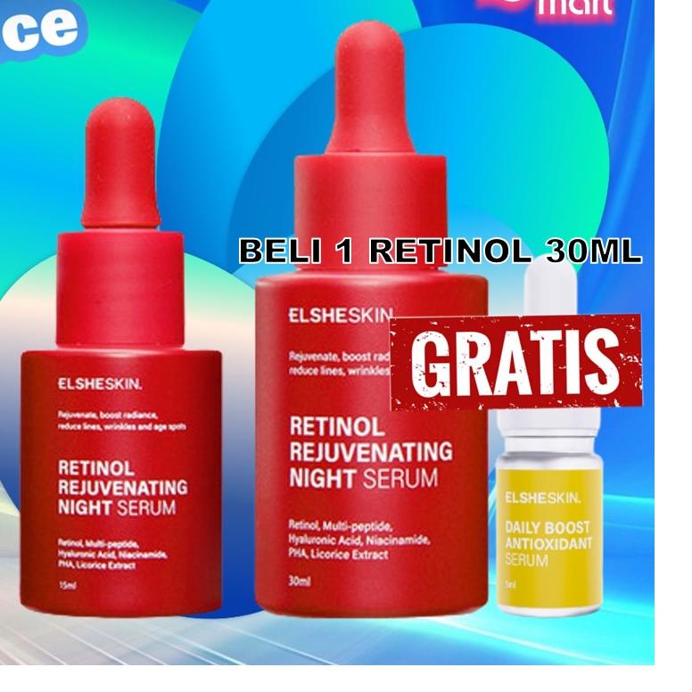 ✵ ORIGINAL ElsheSkin Retinol Rejuvenating Night Serum Isi 15ml ATAU 30ml / Elshe Skin / LEDI MART ♚