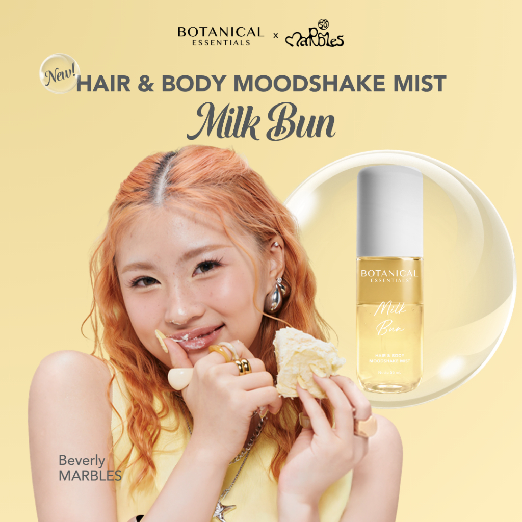 [NEW LAUNCH] Botanical Essentials - Hair & Body Moodshake Mist Milk Bun 55ML | Fragrance Mist | Anti-Frizz | Anti-Pollution | Anti-Odor | Anti-Stain | Parfum Rambut & Badan | Pewangi Rambut | Wangi Tahan Lama