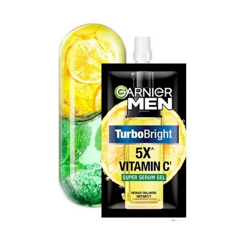 Garnier Men TurboBright Brightening Vitamin C Super Serum Gel Sachet 7ml | Lazada Indonesia