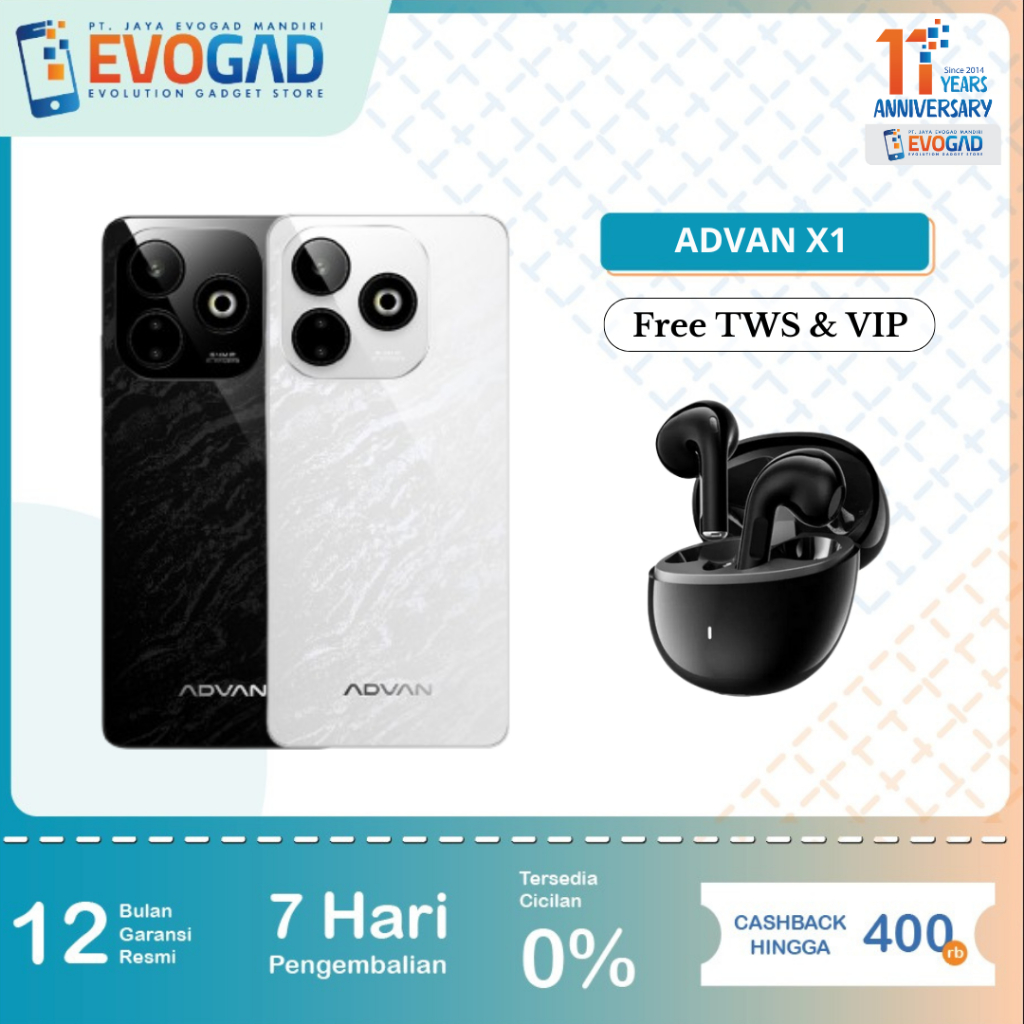 Advan Gaming Smartphone X1 8/128GB, Mediatek Helio G100, 6.78" 120Hz FHD+ | 64MP Sony IMX782 | Garansi Resmi Advan Indonesia 1 Tahun