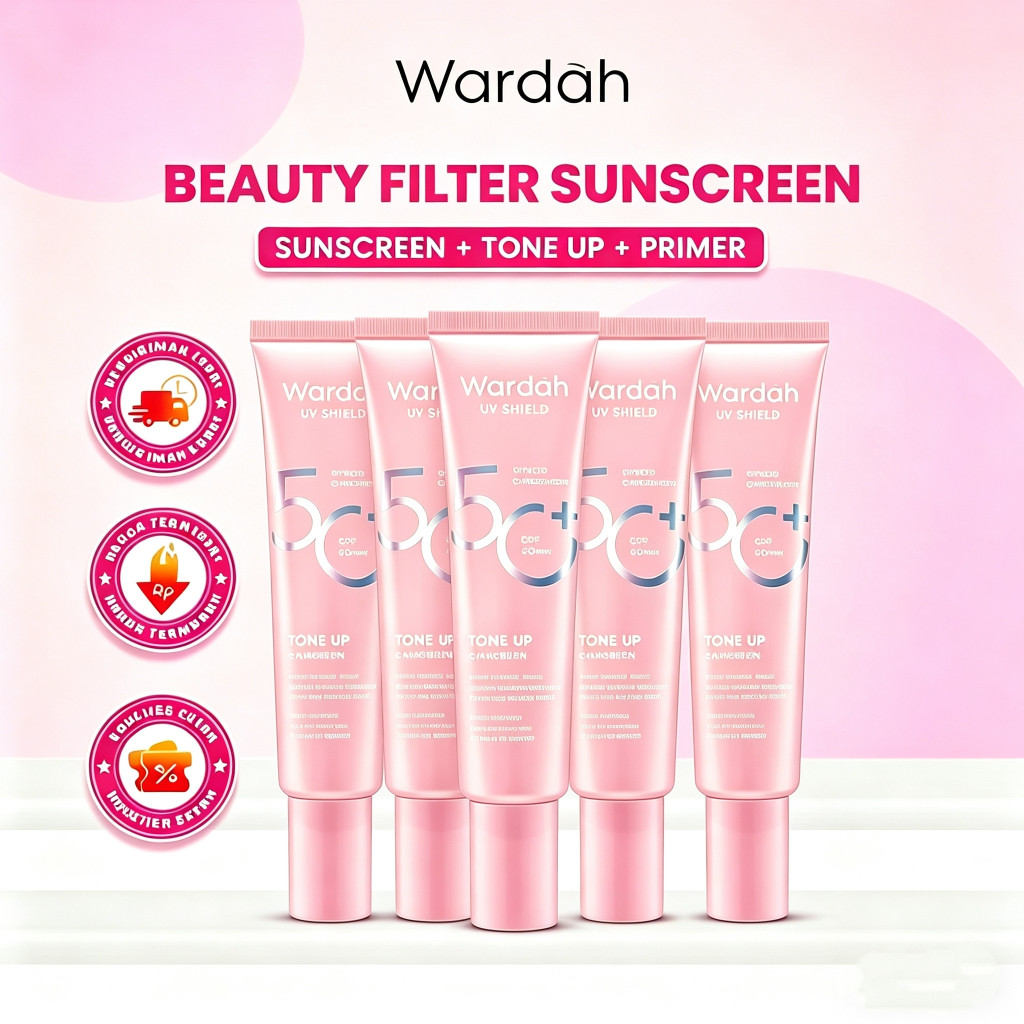 Wardah UV Shield Tone Up Sunscreen SPF 50+ PA+++ 30ml - Ringan, Meratakan Warna Kulit, Aman untuk Kulit Sensitif