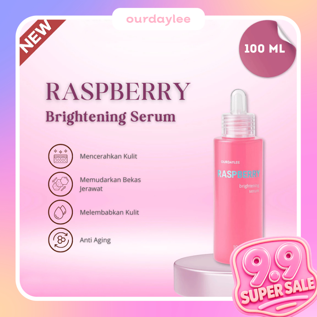 OURDAYLEE - Raspberry Brightening Serum Jumbo Big Size (100ml)