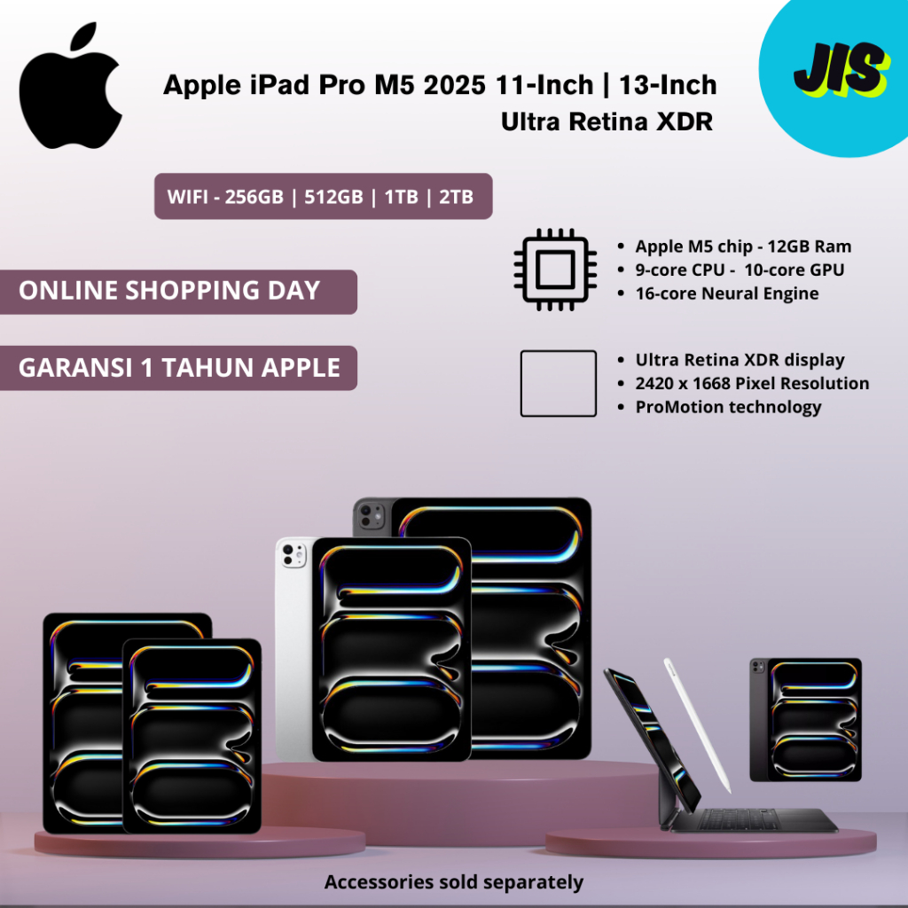 Jual Apple iPad Pro M5 2025 11-Inch & 13-Inch WiFi Only 256GB 512GB 1TB 2TB Layar Ultra Retina XDR Garansi 1 Tahun | Shopee Indonesia