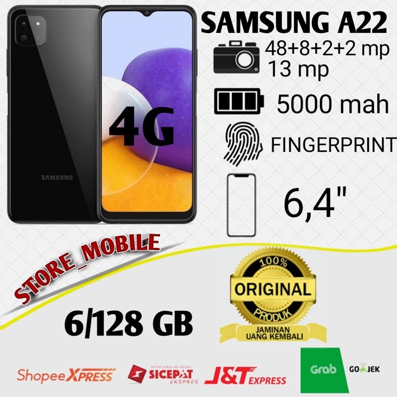 SAMSUNG GALAXY A22 6/128 RAM 6GB ROM 128GB GARANSI RESMI