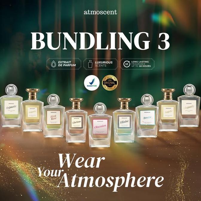 Umado - [Bundling 3] Atmoscent Extrait De Parfum 50Ml - Angelic, Majestic, Hypnotic, Elegantly - Wangi Lembut & Elegan - Parfum Wanita