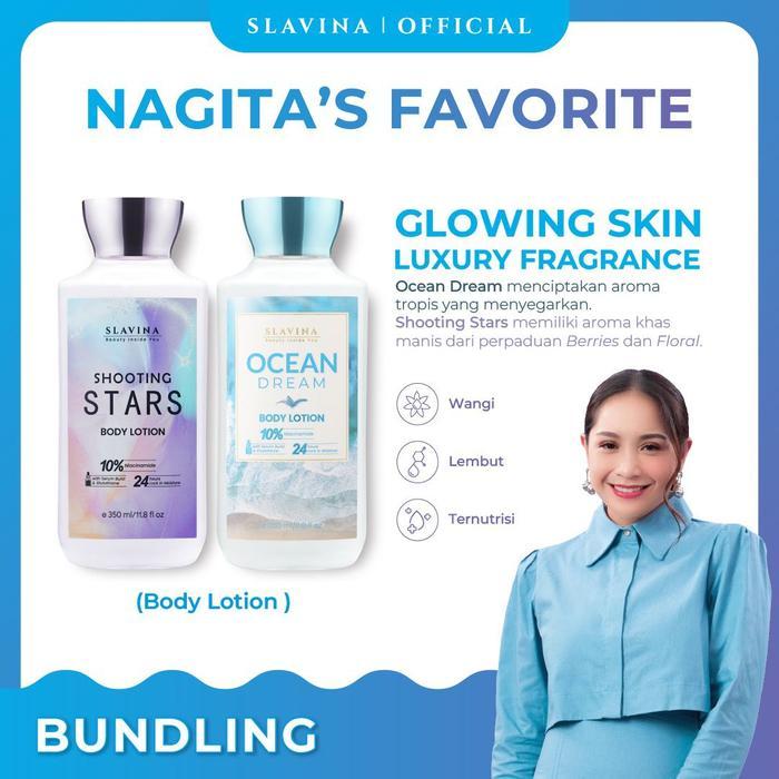 SLAVINA Bundle 2PCS Body Lotion Ocean Dream + Shooting Stars (Nagita's Favorite) by Nagita Slavina